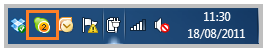 Skype icon on the system tray